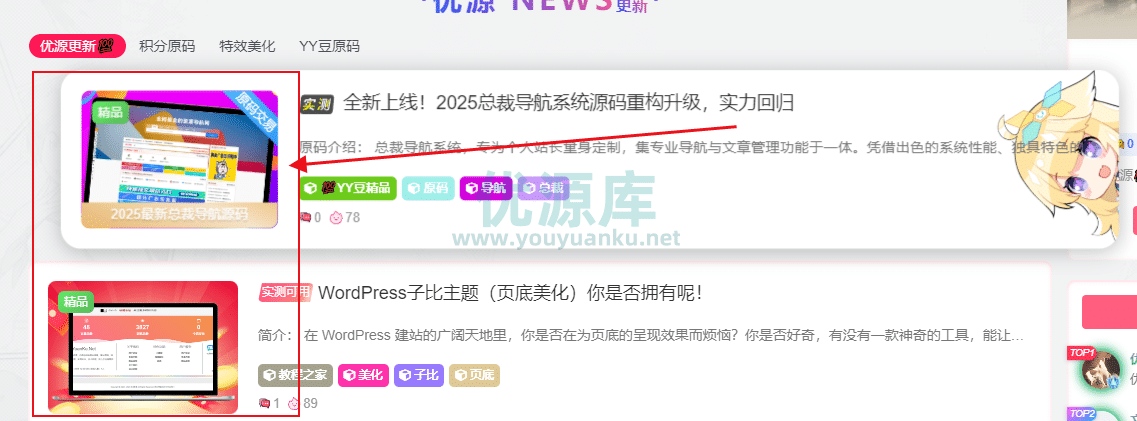 （100012）解锁 WordPress 子比 Zibll 主题：文章角标和封面图底部美化的实用代码-优源库学习网
